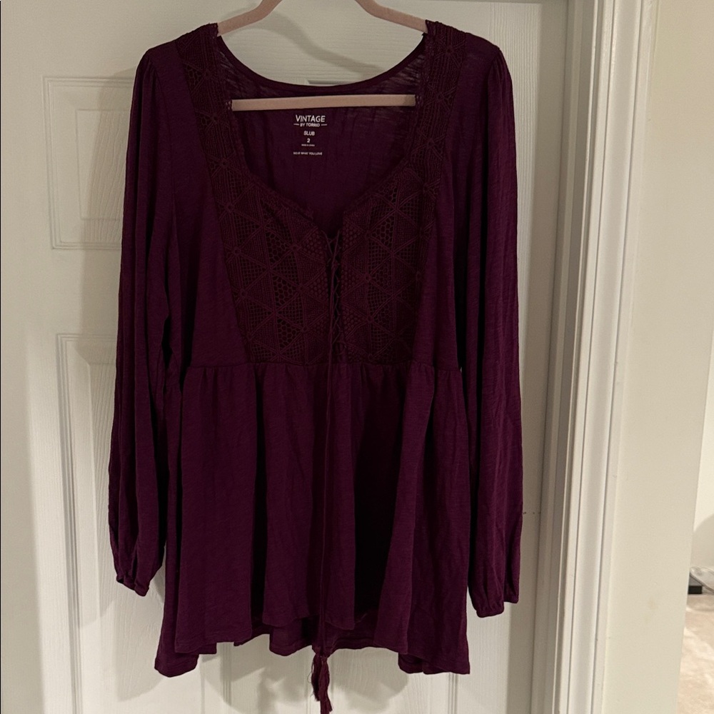 TORRID vintage slub empire waist top!
